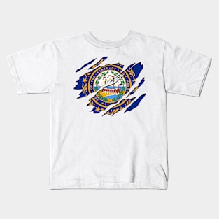 Tear Away New Hampshire Flag Kids T-Shirt